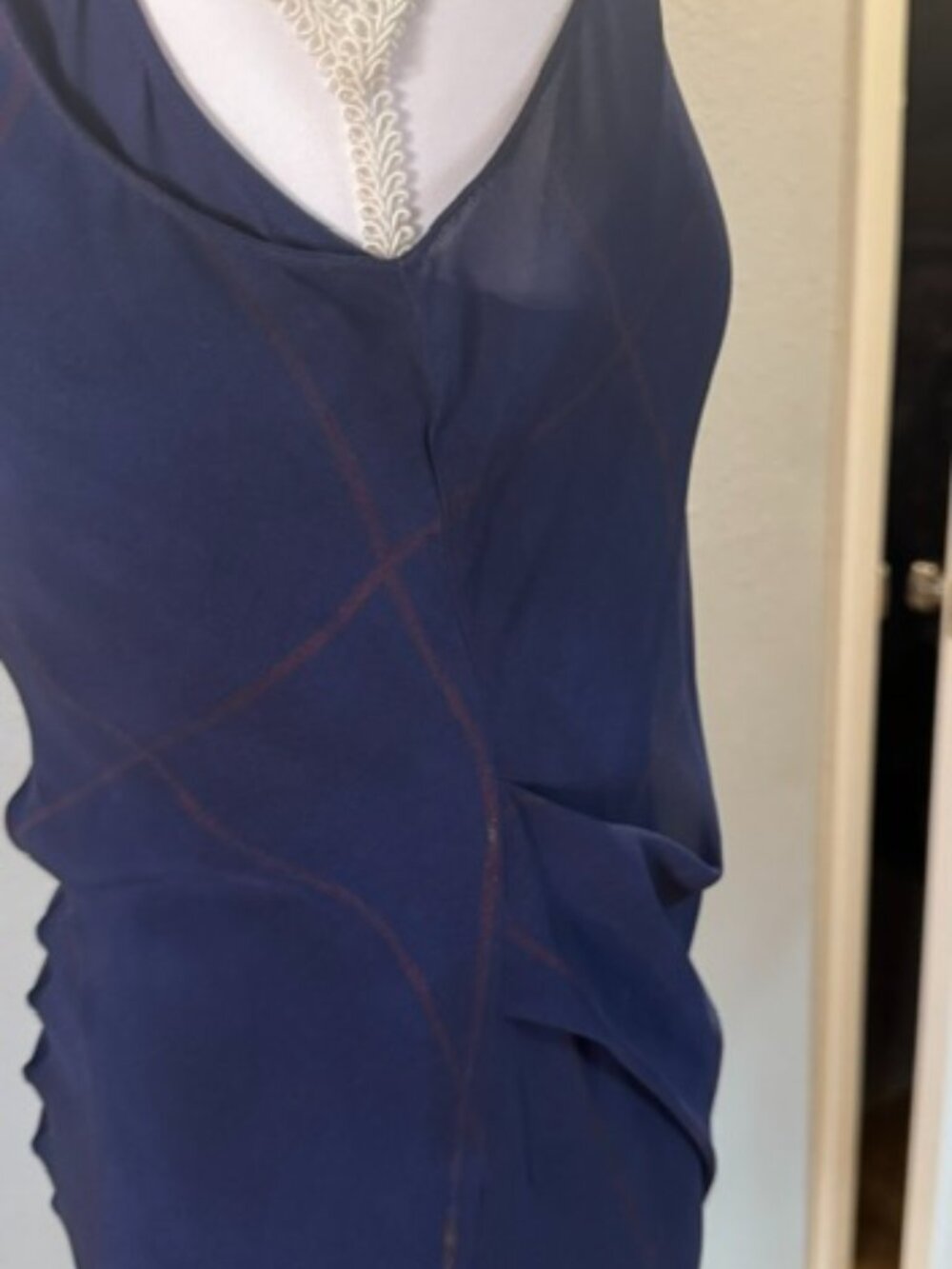 Vintage 90s Calvin Klein Collection Silk Two Piece Sheer Dress Made in Italy - Picture 7 of 9